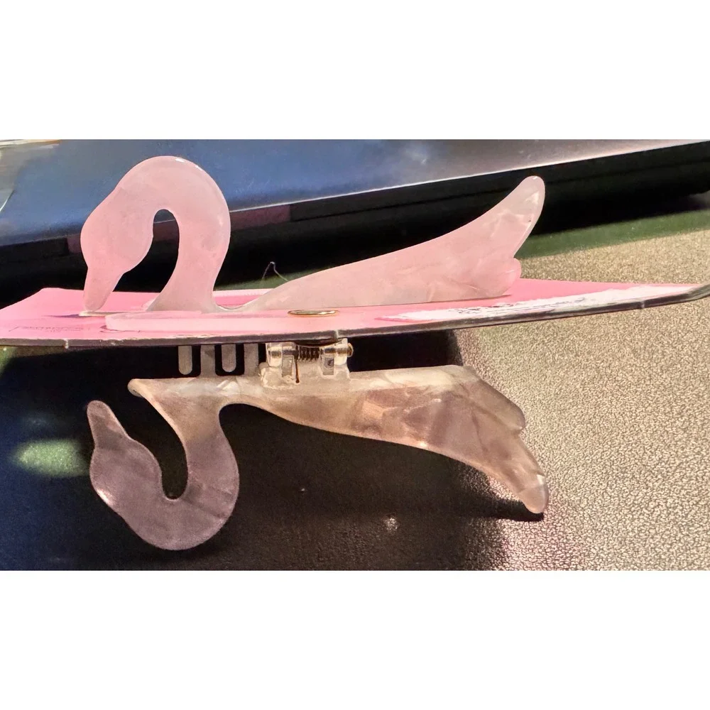 Piper K‎ Swan Hair Claw Clip Acetate Pink White Marble Hair Accessory